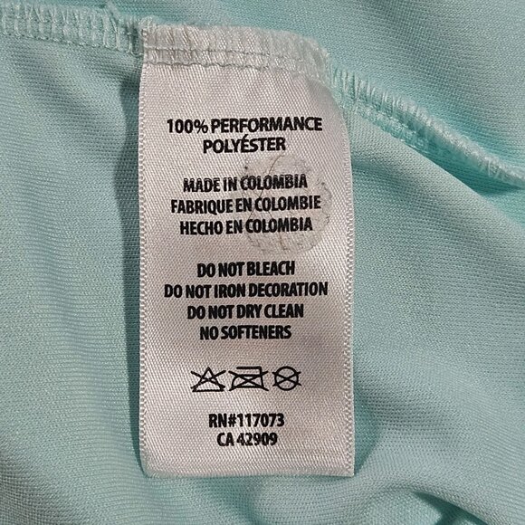 Vapor Apparel Mens Long Sleeve Performance Shirt XL Polyester Aqua UPF 50+ - Picture 6 of 11